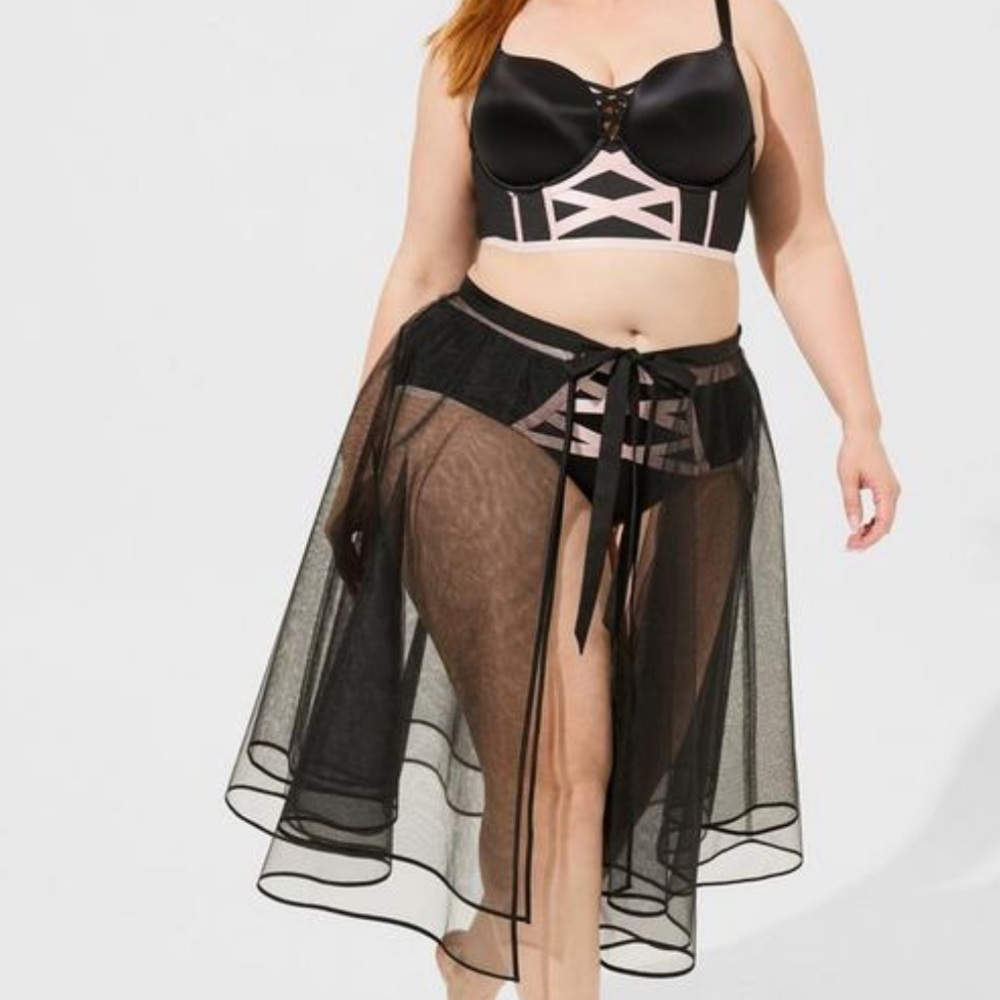 Ballet Noir Tie Front Skirt